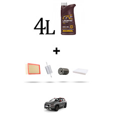 HOFFCAR Kit tagliando 4 FILTRI e 4L OLIO per Citroen C3 Aircross 1.2 Puretech 60