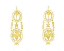 Orecchini in oro giallo 18kt filigrana sarda artigianali eleganti