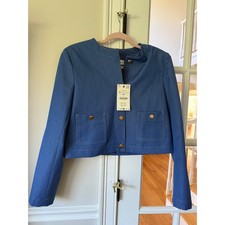 Giacca Zara blu effetto denim