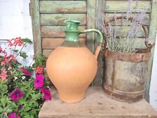 Brocca brocca brocca vaso vino terracotta smaltata verde europeo vintage