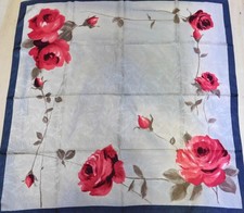 FOULARD 100% PURA SETA SILK SOIE VINTAGE DONNA (1013) 86cm x 88cm