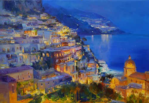 Costiera positano dipinto olio - positano,