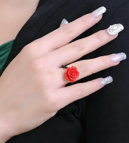 Anello rosa rossa the - , beauty