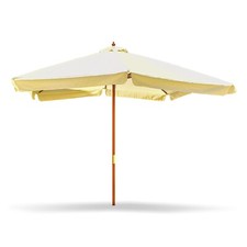 IRUY Ombrellone giardino 3x3 metri quadrato con palo centrale da Ø48mm in legno