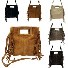 Suede Leather Handle Bag