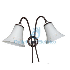 ANTEA LUCE 4714.2 MARILYN PARETE CUOIO E14 2X40W  VETRI SATINATI