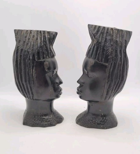 Ebony african head figures - ebony,