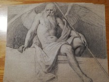 Disegno a matita di su carta XIX secolo anonimo. 