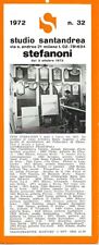 TINO STEFANONI Invito mostra Studio Santandrea, Milano ottobre 1972