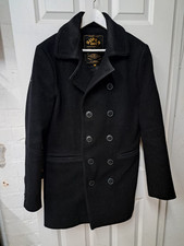 SUPERDRY PEA COAT MEDIUM UK 40 DOPPIOPETTO GIACCA NERA 