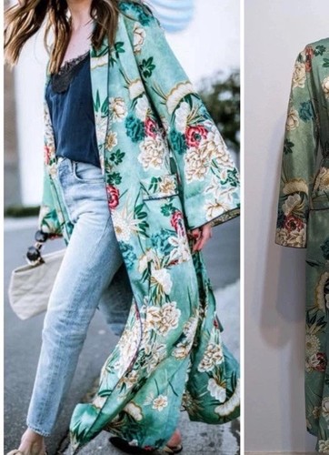 Kimono zara verde stampa - kimono,
