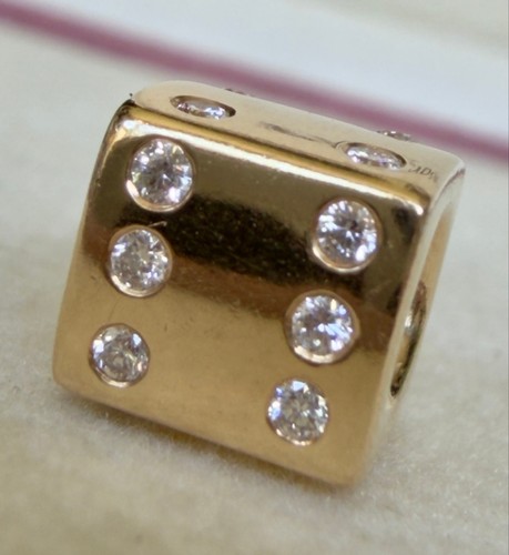 Pandora charm dadi oro 14k - dadi,