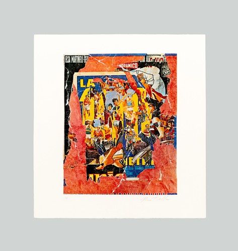 Mimmo rotella composizione - -, "composizione