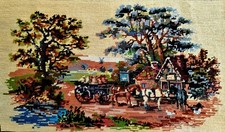 La locanda di Hampshire quadro arazzo vintage ricamato a mano a punto croce