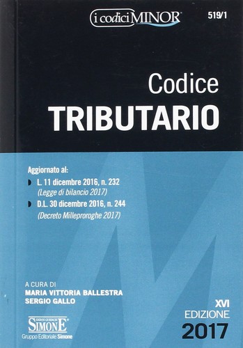 Codice tributario ediz minore - ediz.,