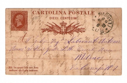 Intero postale regno 1878 - postale,