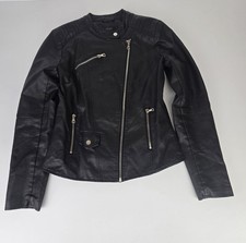 Giacca pelle biker donna ALCOTT taglia small pelle nera Prime abbigliamento donna