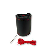 COPRIVOLANTE UNIVERSALE AUTO SIMILPELLE  AGO FILO ROSSO DIAMETRO VOLANTE 37-38CM