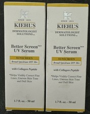 Kiehls Better Screen siero UV protezione solare SPF50+ 1,7 oz full-size vedi scatola. Set di 2