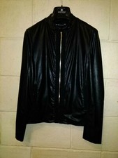 Giacca Giacchino Giubbino Donna In Ecopelle Nera Taglia M.