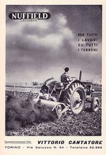 PUBBLICITA' 1955 TRATTORE TRATTRICE NUFFIELD UNIVERSAL VITTORIO CANTATORE RULLO