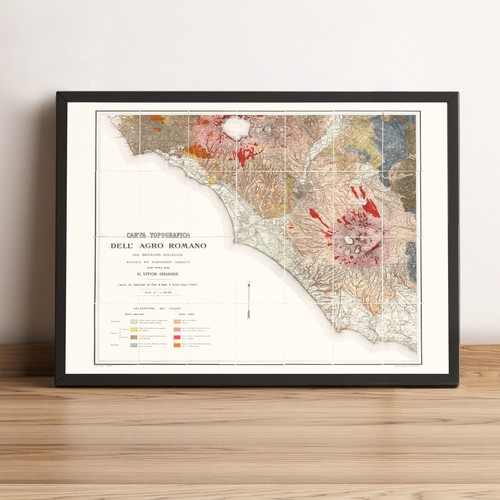 Roma italia vecchia mappa - roma,