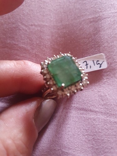 Anello smeraldo brillanti - smeraldo, e