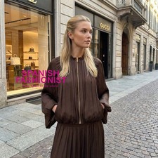 ZARA WOMAN SS26 BROWN SATIN