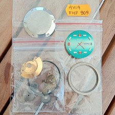 FHF 909 AVIA Watch Movement parts. Vintage Per Parte di Ricambio Not WORKING