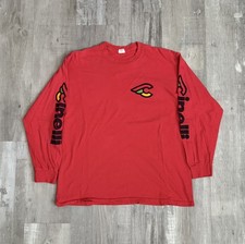 T-shirt Cinelli vintage manica lunga rossa taglia XL Belton resistente made in USA ciclismo