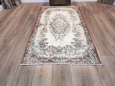 Brown Area Rug, Handmade Rug, Living Room Rug, Antique Rug,  3.9 x 6.6 ft