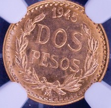 1945 Messico 2 Pesos Gold