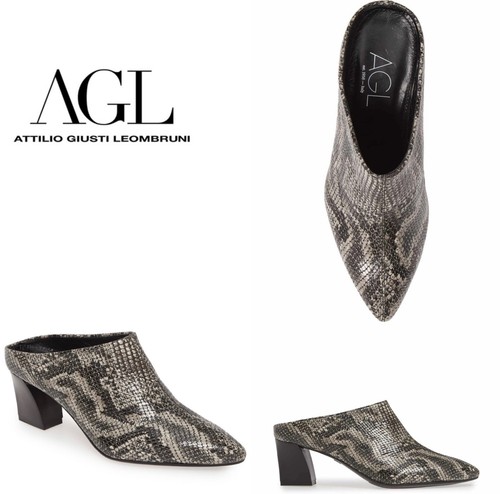 Agl pointy toe mules - agl, grisu