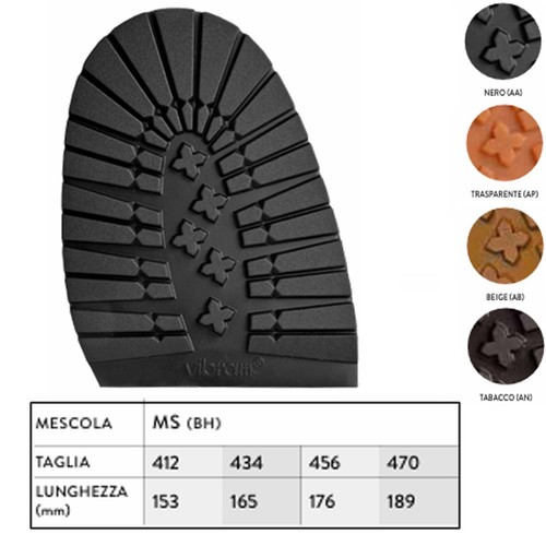 Mezza suola carrarmato gomma