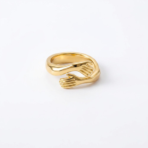 Anello abbraccio oro mani - oro,