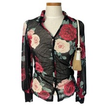 Ember Y2K Sheer Mesh Floral