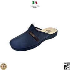 Arizona 3815 Pantofole Uomo by Patrizia Azzi Soletta in Vera Pelle Blue Tg.38/48