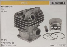 11210201203 CILINDRO E PISTONE COMPLETO MOTOSEGA STIHL 026 MS260 Ø 44