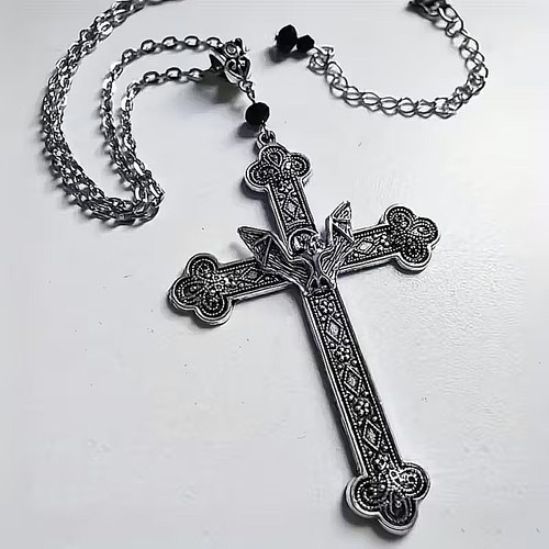 Collana croce uomo donna - 🦇,
