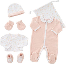 Kit Nascita - 6 Pezzi (Pigiama, Body, Cuffietta, Guanti, Pantofole E Borsa) Tuti