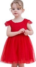Abito Bambina Rosso Cerimonia
