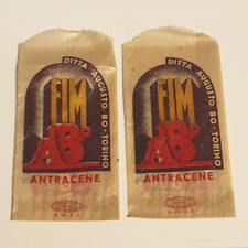 2 BUSTINE VUOTE ANTRACENE DITTA FIM AUGUSTO BO TORINO A. XVI E(RA) F(ASCISTA)