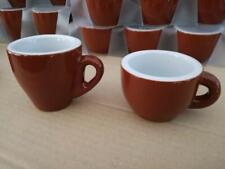 TAZZINE DA CAFFE'/BAR IN PORCELLANA BIANCA/MARRONE , 2 MODELLI,SET DA PZ.6 NUOVO