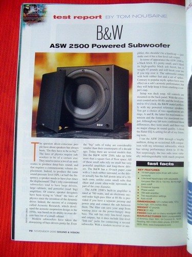 Asw 2500 powered subwoofer - asw,
