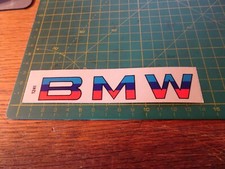ADESIVO VINTAGE STICKER kleber  bmw lettere colorate su trasparente