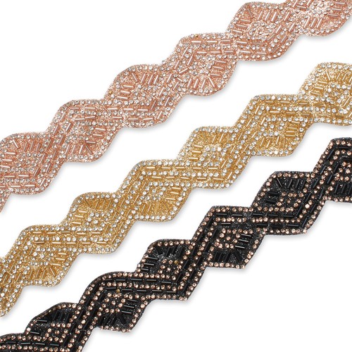 Bordo tessuto con strass - in,