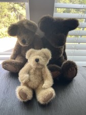 Trio Boyd’s Bears Papa, Mama And Baby Bear. Plush Original Vintage Excellent