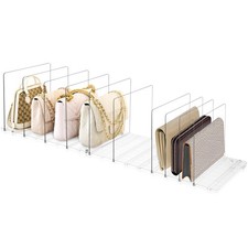 Zaxiva Set 10 Divisori per Borse, Organizzatore Armadio Regolabile con Base a Fe