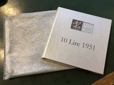 10 LIRE 1951 RARO EDITALIA LINGOTTINI SU LASTRA BRONZO LAMINATA ARGENTO 999