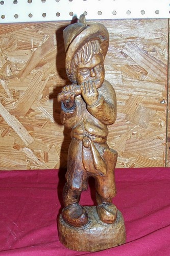 Vecchia statua legno - statua, in